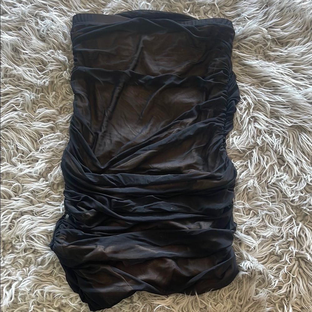 Elegant Black Ruched Skirt